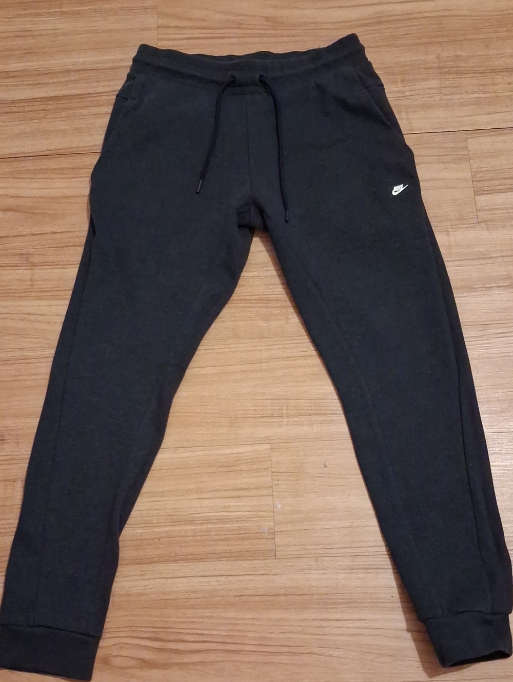 Nike Black Men's Club Fleece Jogger Sweatpants with White Swoosh